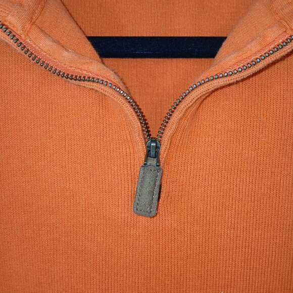 MEN'S POLO BY RALPH LAUREN 1\4 ZIP PULLOVER, ORANGE , SIZE LARGE - Picture 5 of 6